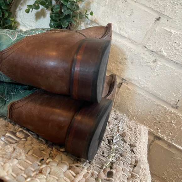 Shyanne Green and Brown Heeled Boots - Picture 7 of 11